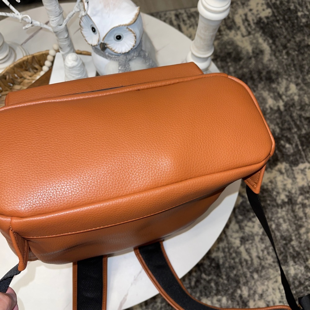 ISAAC MIZRAHI LIVE! Faux Pebble Leather Backpack in Cognac - Picture 8 of 12
